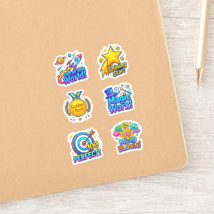 +6 Autocollants Encourageants pour Enfants (Mots d