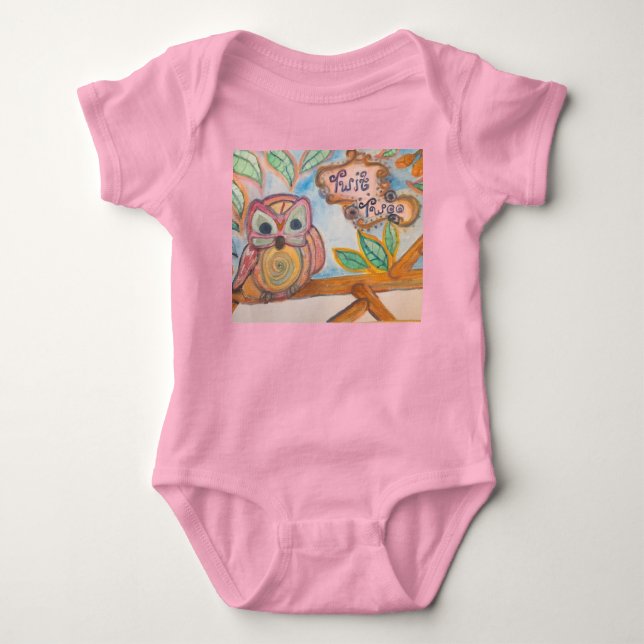 6. Baby Girl Twit Twoo Owl Bodysuit Baby Strampler (Vorderseite)