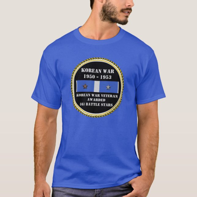 6 BATTLE STARS KOREAN KRIEG VETERAN T-Shirt (Vorderseite)