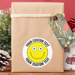 6 Benutzerdefinierte Personalisierte Happy Face YE Runder Aufkleber