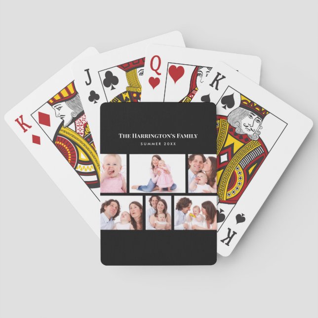 6 Bereiche Benutzerdefiniertes Foto Einfache elega Spielkarten (Rückseite)