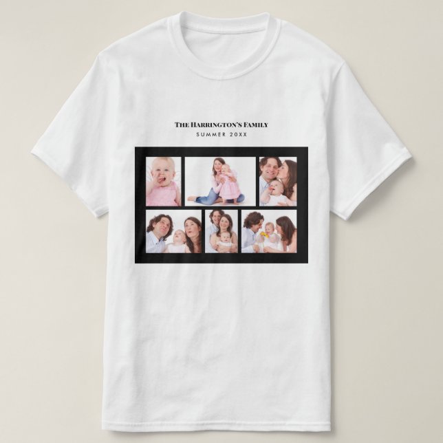 6 Bereiche Benutzerdefiniertes Foto Einfache elega T-Shirt (Design vorne)