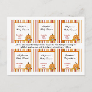 6 Bevorzugungs-Umbau-Herbst-Fall-Kürbis-Baby Einladungspostkarte