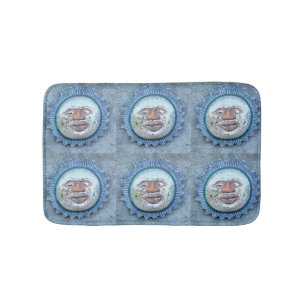 6 blaue Sonnenkollektoren Badematte