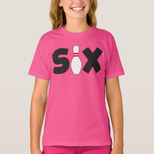6. Bowling Geburtstag T - Shirt Kinder im Alter vo