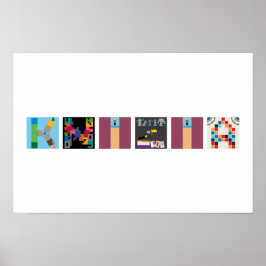 6 Buchstaben Name Board Game Alphabet Poster