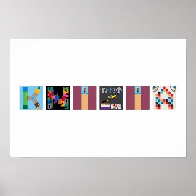 6 Buchstaben Name Board Game Alphabet Poster (Vorne)