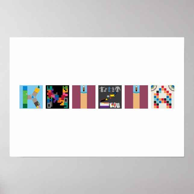 6 Buchstaben Name Board Game Alphabet Poster (Vorne)