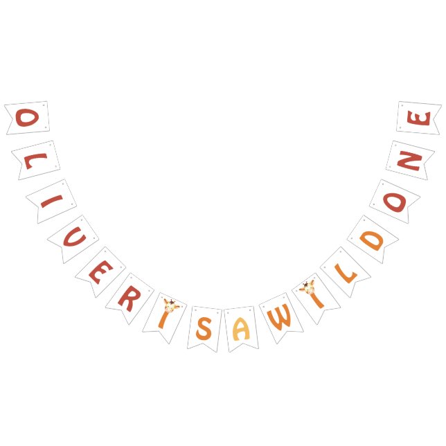 6 Buchstaben Name ist ein wilder Safari-Dschungel  Wimpelkette (Alle)