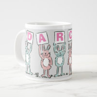 6 Buchstabenbezeichnung mit lustigen Kaninchen