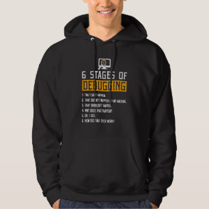 6 Bühnen des Debuggens von Software-Skript-HTML-Ne Hoodie