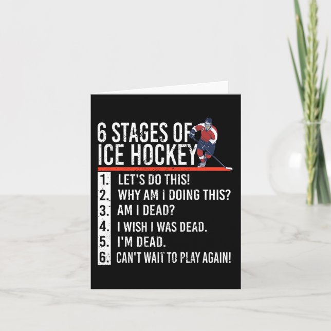 6 Bühnen Eishockey und Hockeyspieler Karte (Vorderseite)
