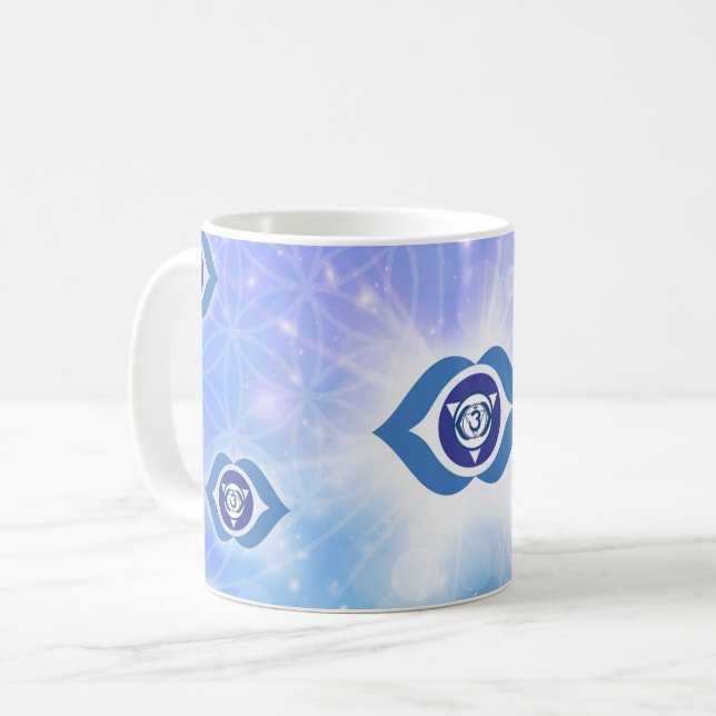 6. Chakra - Drittes Auge Chakra Kaffeetasse (Vorderseite Links)