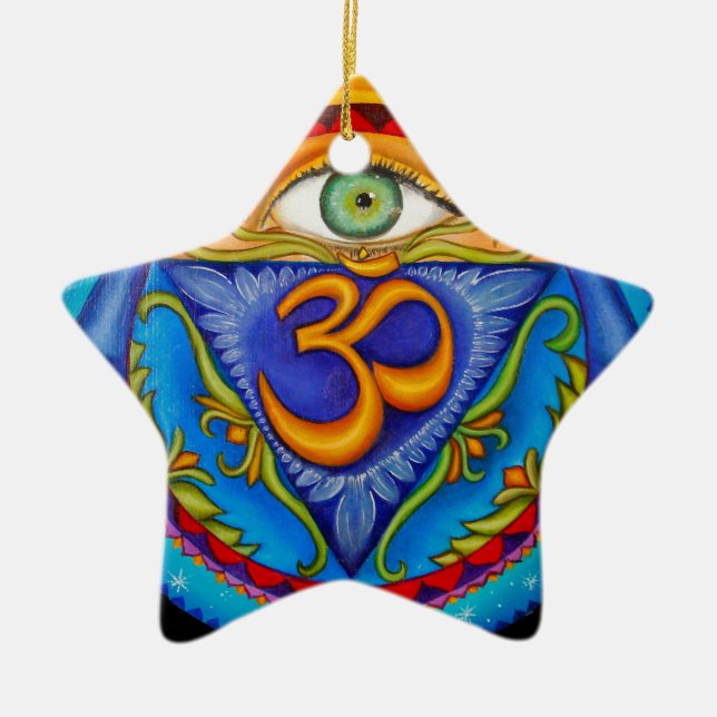 6. chakra, drittes Auge Keramikornament (Vorne)