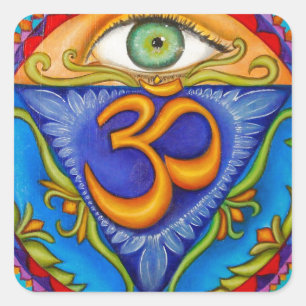 6. chakra, drittes Auge Quadratischer Aufkleber