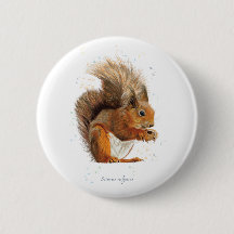 6 cm rundes Abzeichen mit dem Roten Eichhörnchen