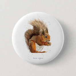 6 cm rundes Abzeichen mit dem Roten Eichhörnchen Button
