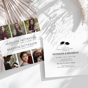 6 Collage de photos Invitation conjointe de gradua