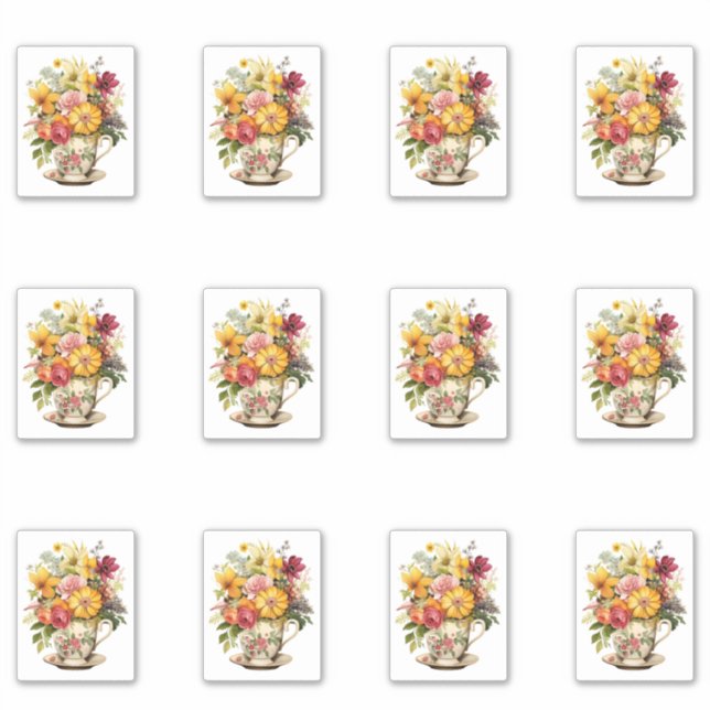 6 Cup der Blume Aufkleber (Vorderseite)