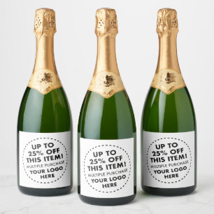 6 Custom Champagne Flasche Labels 25% Rabatt Bulk