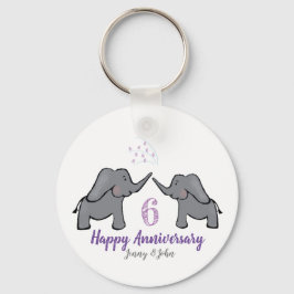 6. eisernes Hochzeitstag Elefantengeschenk Schlüsselanhänger