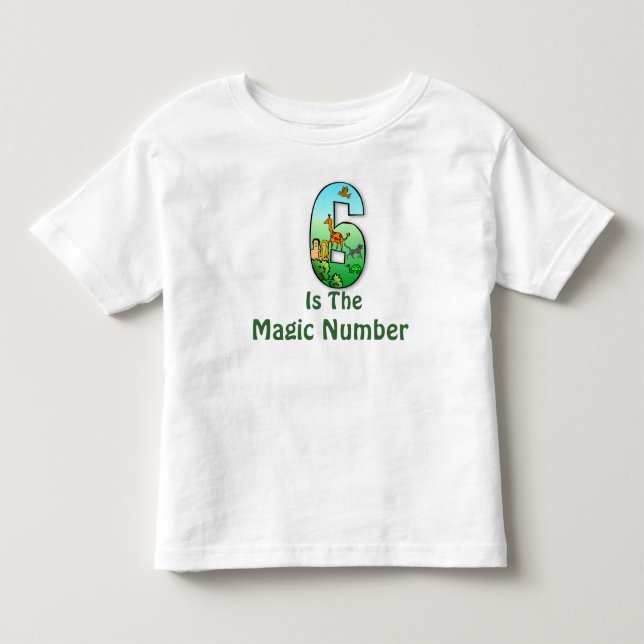 6 est le T-shirt d'enfants en bas âge de nombre (Devant)