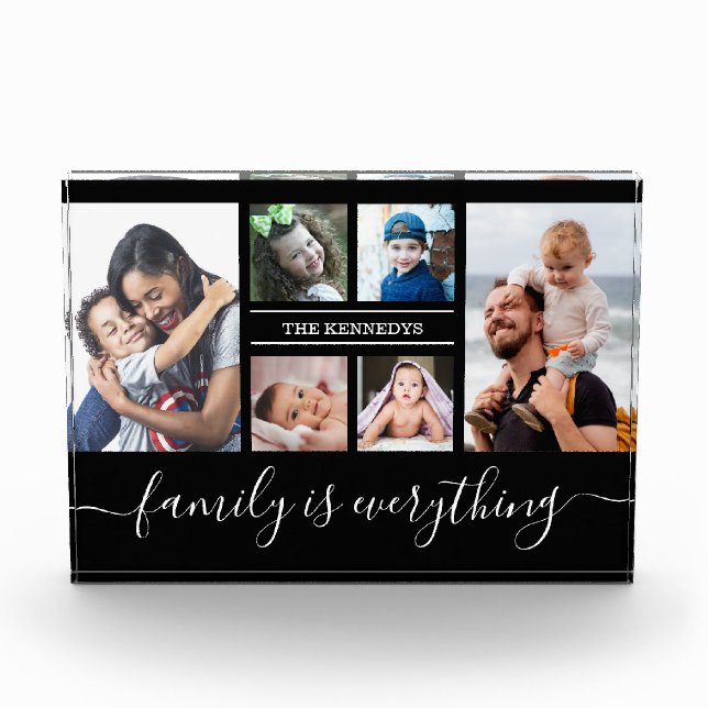 6 Familienname für Fotocollage Personalisiert   Fotoblock (Vorderseite)