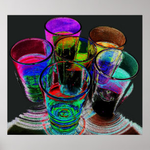 6 Farbige Cocktailbrille - Stil 17 Poster