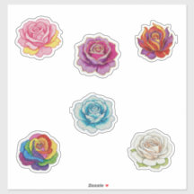 6 farbige Rosen