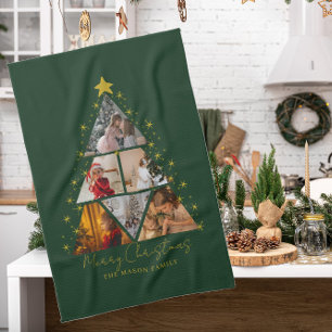6 Foto Baumform Weihnachtskarte Geschirrtuch