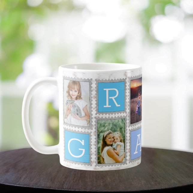 6-Foto Collage Baby & Family Gift für Oma Kaffeetasse (Von Creator hochgeladen)