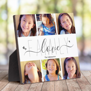 6 Foto Collage Family Liebe Script Moderne Herzen Fotoplatte