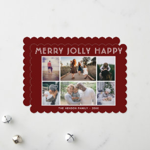 6 Foto-Collage Frohe lustige glückliche Weihnachte Feiertagskarte