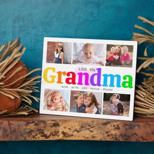 6 Foto Collage Liebe Sie Oma kühl farbig Fotoplatte (Seite)