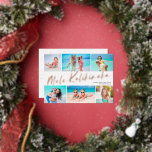 6 Foto Collage Mele Kalikimaka Folien Feiertagskarte<br><div class="desc">Schenken Sie in dieser Ferienzeit Beifall mit diesen lustigen,  modernen sechs Foto Collage Weihnachtskarten! Sie sind ideal,  um Ihre Lieblingslieder aus Ihren tropischen Strandferien zu präsentieren! Die Typografie lautet "Mele Kalikimaka" in echter Folie,  und die Rückseite der Karte enthält ein Sanddesign auf weißem Hintergrund.</div>