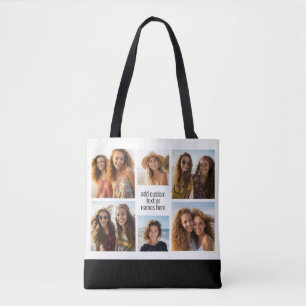 6 Foto-Collage Minimalist - Schwarz und Weiß Tasche