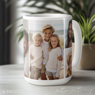 6 Foto-Collage - Modern, minimalistischer weißer H Kaffeetasse