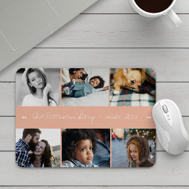 6-Foto-Collage moderner Familientext Mousepad