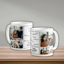 6 Foto-Collage-Signature beste Freunde Andenken Kaffeetasse