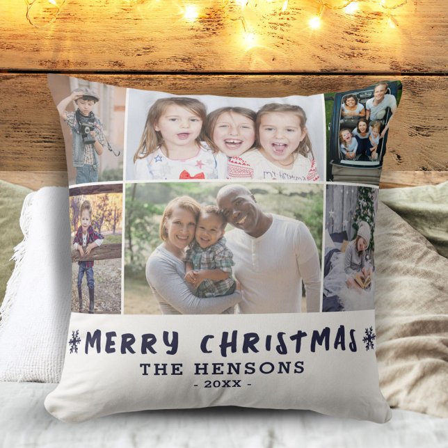 6 Foto Collage Weihnachtsfamilie Kissen (Von Creator hochgeladen)
