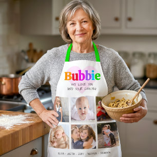 6 Foto-Collage Wir lieben dich Bubbie Multicolor B Schürze
