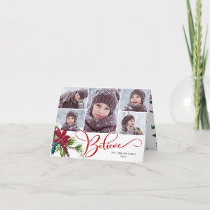 6 Foto Elegant Poinsettia Weihnachten BELIEVE