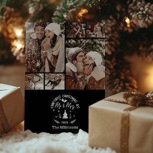 6 Foto Erste Weihnachtsfeier als Mr. & Mrs. Feiertagskarte