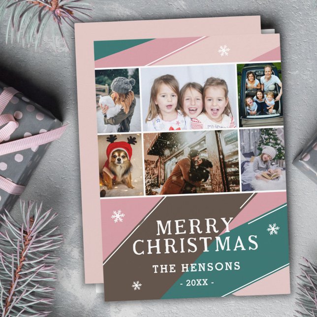6 Foto Farbige Streifen Familie Frohe Weihnachten (Von Creator hochgeladen)