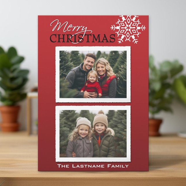6 Foto - Frohe Weihnachten - Familienbrief (Unique Photo Card)
