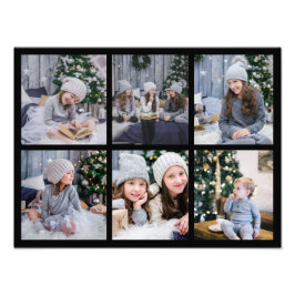 6 Foto-Galeriengitter zeigen Schwarz als Rahmen an Fotodruck