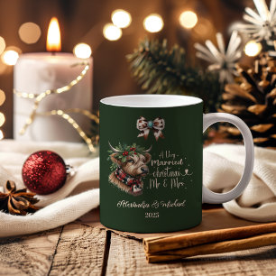 6 Foto Highland-Kuh Frohe Weihnachten Frau und Her Zweifarbige Tasse