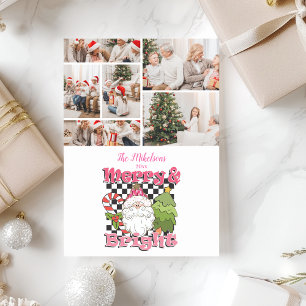 6 Foto Karierte Merry & Bright Weihnachten