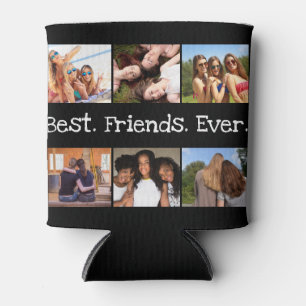 6 Foto Spaß Die besten Freunde je Collage Schwarz- Dosenkühler