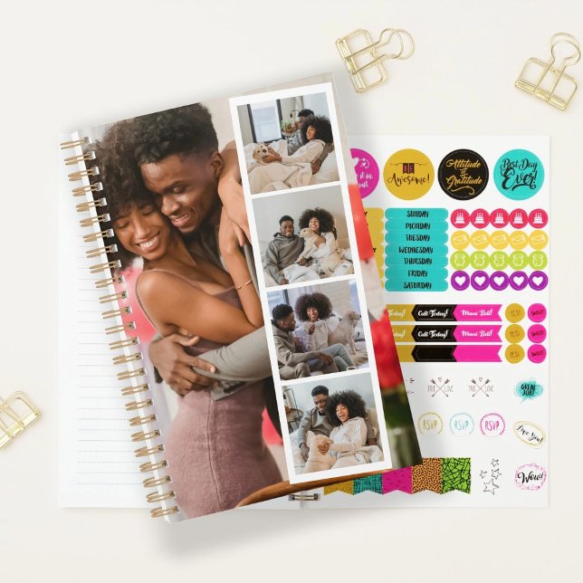 6-Foto-Stand Moderner Personalisiert Planer (6 Photo Booth Modern Personalized Planner from Ricaso. Add your own photographs. Plan the year)